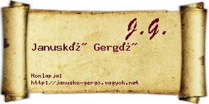 Januskó Gergő névjegykártya