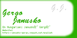 gergo janusko business card